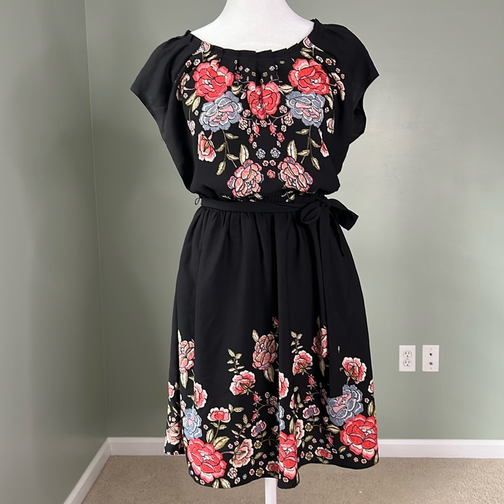 - Lauren Conrad Black Floral Dress